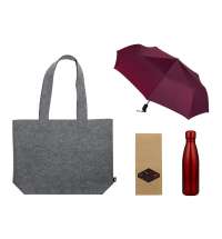 Подарочный набор с зонтом и термобутылкой в шопере