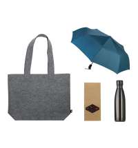 Подарочный набор с зонтом и термобутылкой в шопере