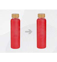 Стеклянная бутылка с бамбуковой крышкой &laquo;Foggy&raquo;,  с УФ-печатью