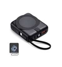 Магнитный беспроводной внешний аккумулятор c подсветкой лого &laquo;Энчант&raquo;, 10000 мАч