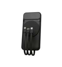 Магнитный беспроводной внешний аккумулятор со встроенными кабелями &laquo;Мэни&raquo;, 10000 мАч