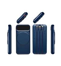 Магнитный беспроводной внешний аккумулятор со встроенными кабелями &laquo;Мэни&raquo;, 10000 мАч