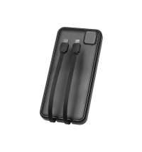 Внешний аккумулятор со встроенными кабелями &laquo;Фрэйм&raquo;, 10000 мАч