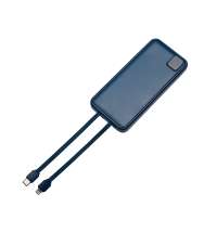 Внешний аккумулятор со встроенными кабелями &laquo;Фрэйм&raquo;, 10000 мАч