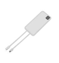 Внешний аккумулятор со встроенными кабелями &laquo;Фрэйм&raquo;, 10000 мАч