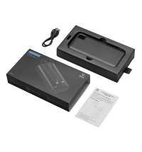 Внешний аккумулятор со встроенными кабелями &laquo;Фрэйм Про&raquo;, быстрая зарядка, 20000мач