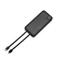 Внешний аккумулятор со встроенными кабелями &laquo;Фрэйм Про&raquo;, быстрая зарядка, 20000мач