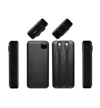 Внешний аккумулятор со встроенными кабелями &laquo;Фрэйм Про&raquo;, быстрая зарядка, 20000мач