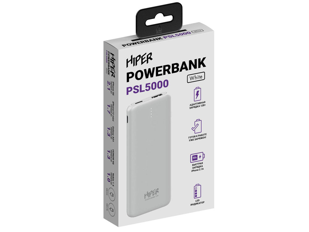 Портативный внешний аккумулятор &laquo;PSL&raquo;, 5000 mAh
