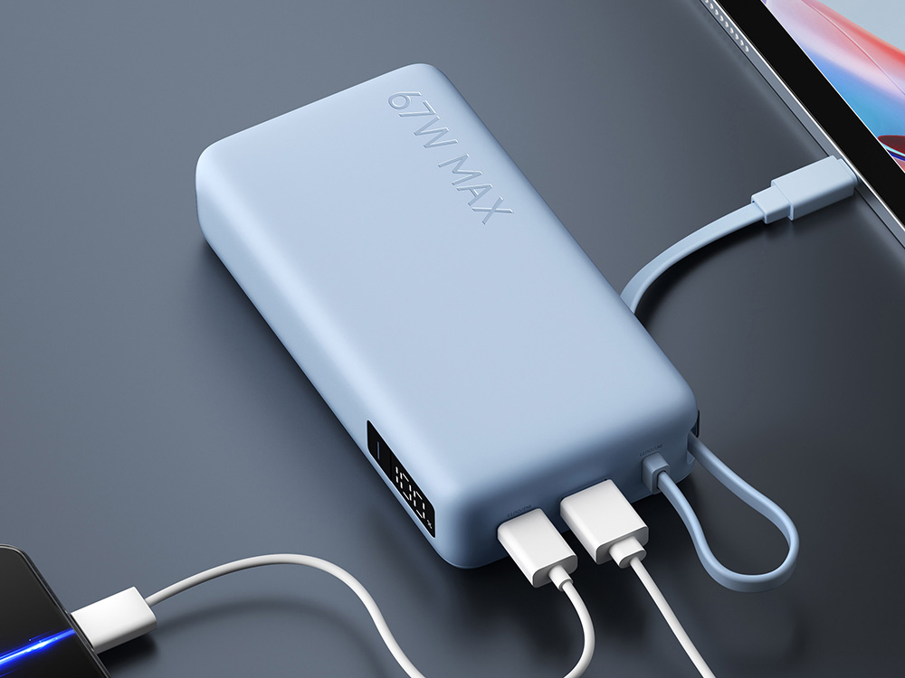 Внешний аккумулятор со встроенным кабелем Xiaomi 67W Power Bank (Integrated Cable), 20000 мАч