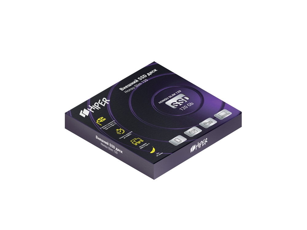 Внешний SSD накопитель &laquo;Honsu Slim 120&raquo; 120GB USB3.1 Type-C Slim