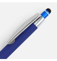 Ручка шариковая Sansen Soft Touch со стилусом, синяя