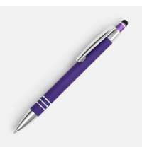 Ручка шариковая Sansen Soft Touch со стилусом, фиолетовая