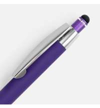 Ручка шариковая Sansen Soft Touch со стилусом, фиолетовая