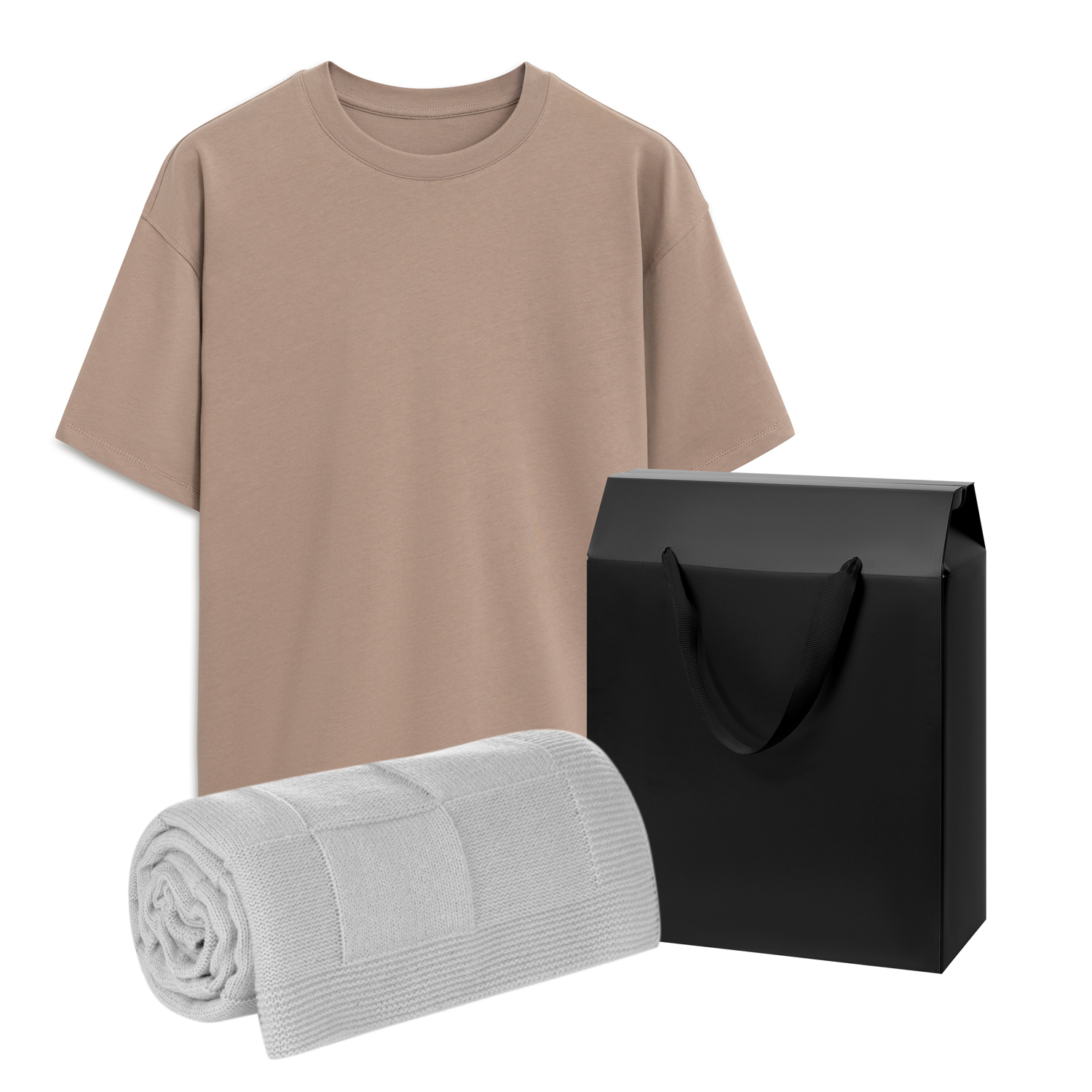 Набор с одеждой Раст (RUST) (футболка, плед), мокко/серый, 3XL/4XL