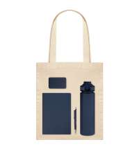 Подарочный набор Велком Пак (Welcome Pack), синий (бутылка, ежедневник, ручка, ЗУ, шоппер)