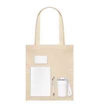 Подарочный набор Велком Пак (Welcome Pack), белый (термокружка, ежедневник, ручка, ЗУ, шоппер)