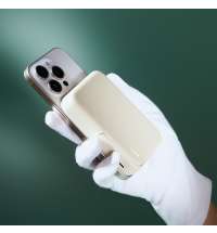 Внешний аккумулятор Юнион PD (Union PD) 10000mAh с функцией беспроводной зарядки 15W, бежевый