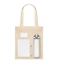 Подарочный набор Велком Пак (Welcome Pack), белый (бутылка, ежедневник, ручка, ЗУ, шоппер)