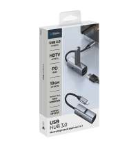 USB-хаб 3 в 1 USB-C - USB-A3.0 + USB-C PD100Вт + HDMI