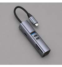 USB-хаб 7 в 1 USB-C - USB-A3.0 + 2хUSB-C + USB-C PD100Вт + HDMI + SD + microSD