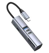 USB-хаб 7 в 1 USB-C - USB-A3.0 + 2хUSB-C + USB-C PD100Вт + HDMI + SD + microSD