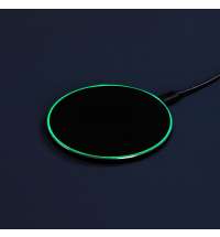 Беспроводное зарядное устройство с подсветкой Lightcore, черное