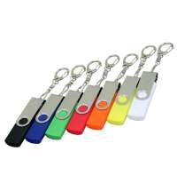 USB 2.0- флешка на 16 Гб с поворотным механизмом и дополнительным разъемом Micro USB