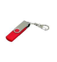 USB 2.0- флешка на 64 Гб с поворотным механизмом и дополнительным разъемом Micro USB