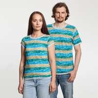 Футболка женская RAYET LADY двусторонняя, голубая с зеленым