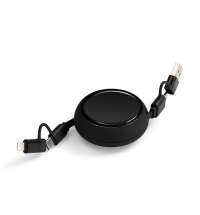 Складной кабель с переходниками pocketCoil, черный