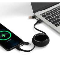 Складной кабель с переходниками pocketCoil, черный