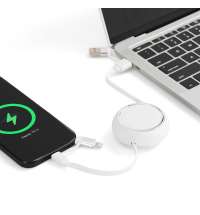Складной кабель с переходниками pocketCoil, белый