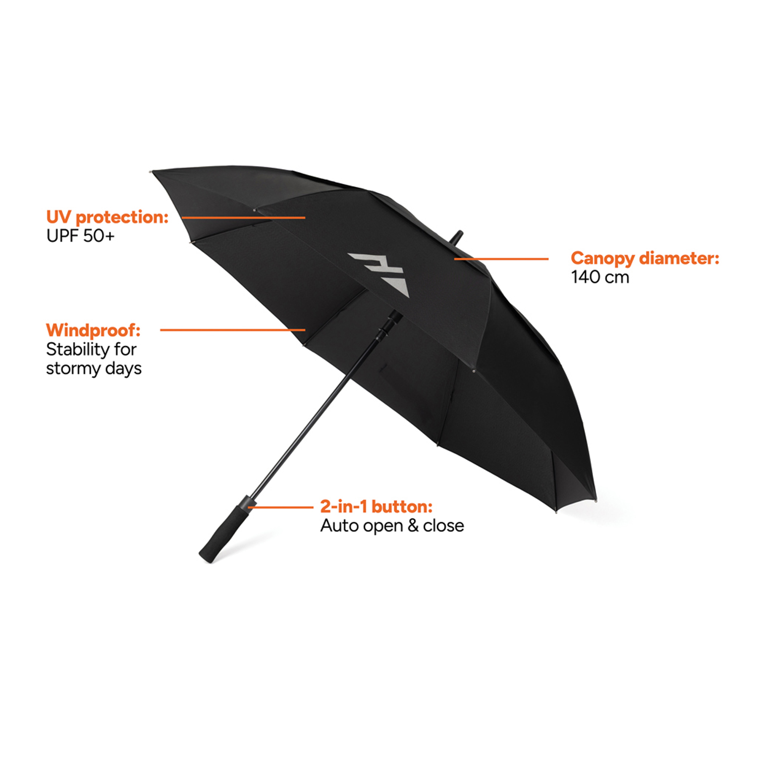 Зонт-трость антишторм Nordic Drift Trail AWARE&trade; RPET, UPF 50+, d135-140 см