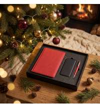 Набор подарочный BLISS: ежедневник, ручка и power bank в коробке  с ложементом