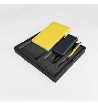 Набор подарочный POINT: ежедневник, ручка и power bank в коробке  с ложементом