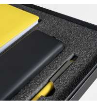 Набор подарочный POINT: ежедневник, ручка и power bank в коробке  с ложементом