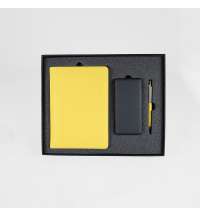 Набор подарочный POINT: ежедневник, ручка и power bank в коробке  с ложементом