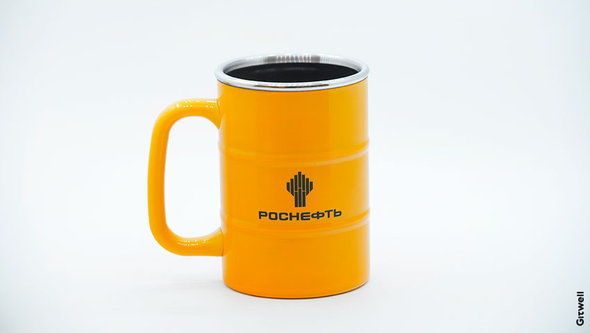 Вакуумная кружка желтая Роснефть