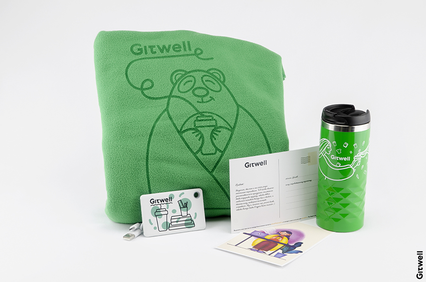 Термопосуда с логотипом Gitwell цвет зеленый